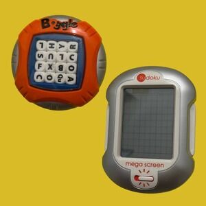 Electronic Word Game Bundle - Boggle Travel Game & Illuminated Sudoku - Tested